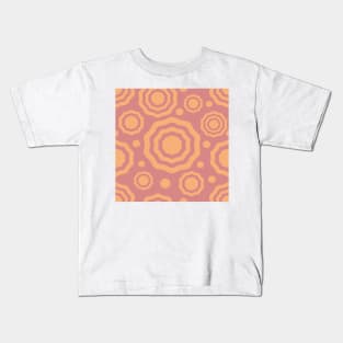 Peach flower circle pattern Kids T-Shirt